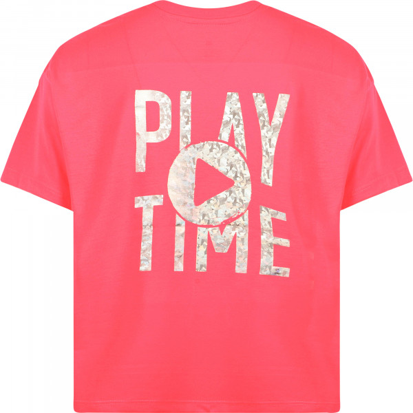 Play Time Iridescent Print T-Shirt in Pink