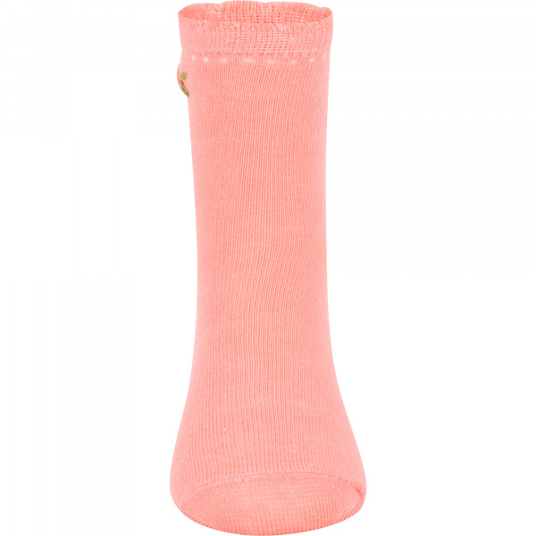 Lace Detailing Set of Socks in White and Peach