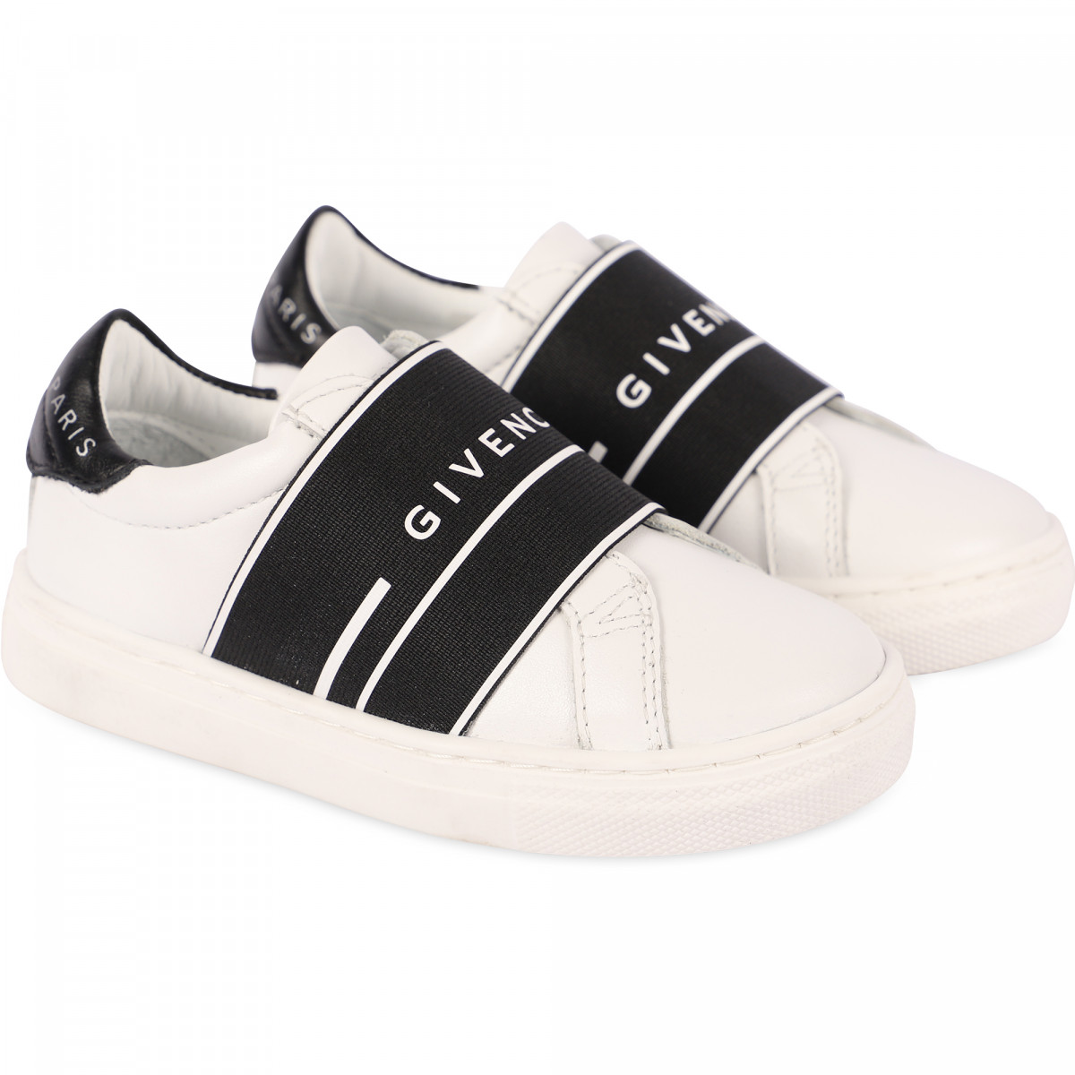 Givenchy Logo Elastic Band Sneakers With Contrasting Heel Caps In White 