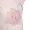 Mesh Swan and Ruffles Detailing Top in Pink