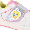 Looney Tunes Print Glittery Velcro Straps Sneakers in White