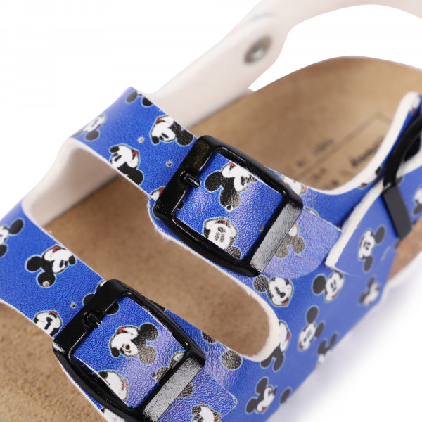 Mickey Print Logo Sandals in Blue