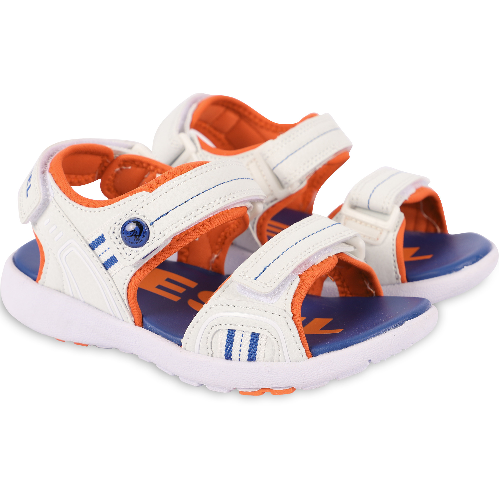 Diesel Logo Sports Sandals in White and Orange â BAMBINIFASHION.COM