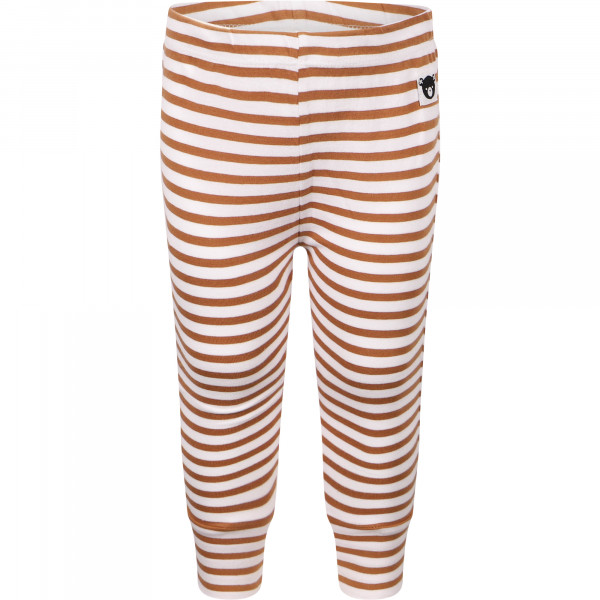 Logo Striped Pants in Brown and White