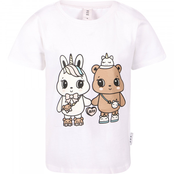 Furry Friends Print T-Shirt in White