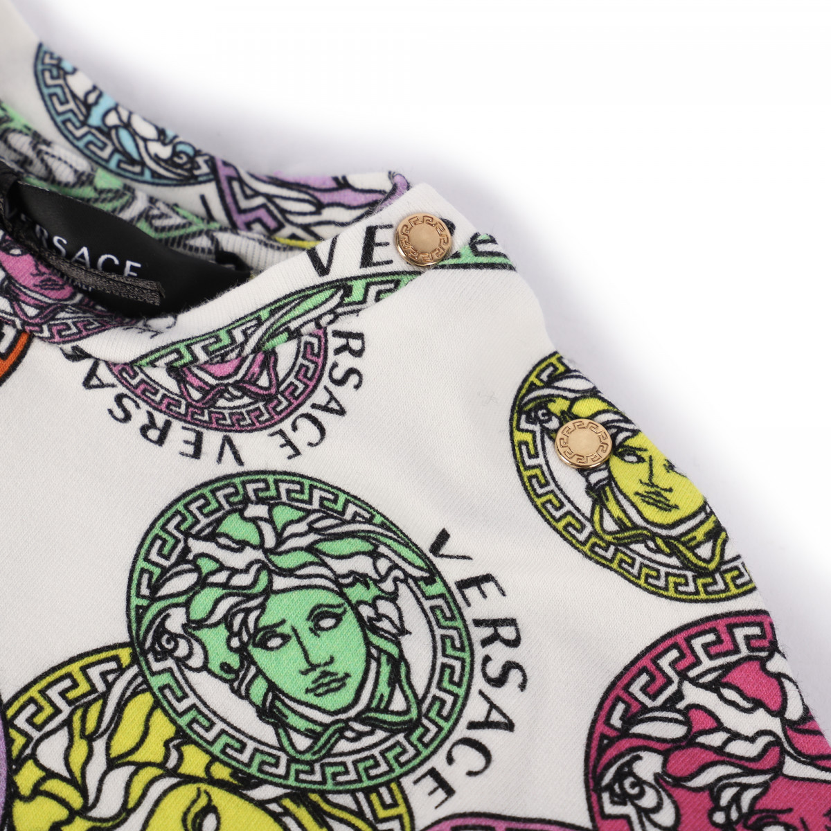Versace Colorful Medusa Heads Logo Set of T-Shirt and Shorts in White — BAMBINIFASHION.COM