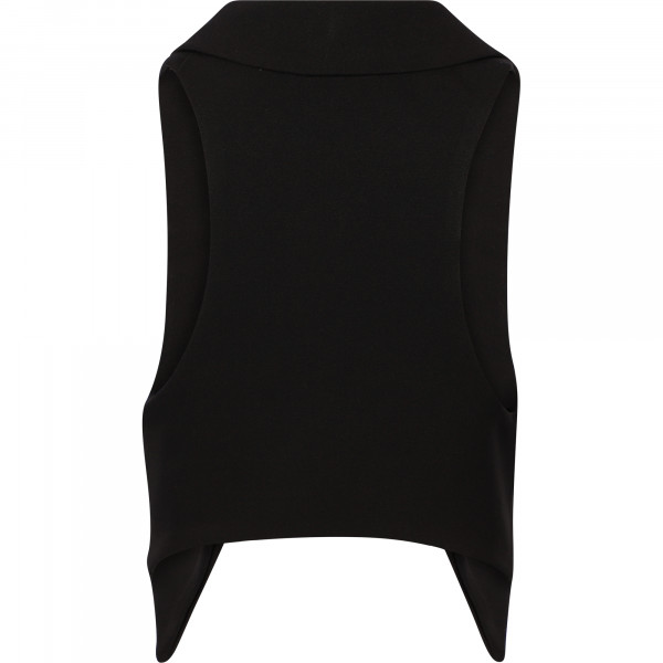 Elegant Vest with Long Flaps in Black