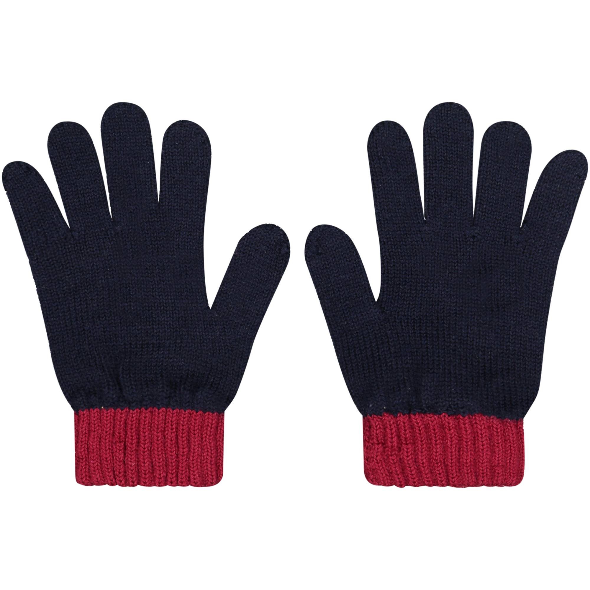 Trussardi Boys Knitted Gloves with Contrast Band