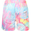 Tie Dye Print Logo Swimming Trunks in Pink and Blue