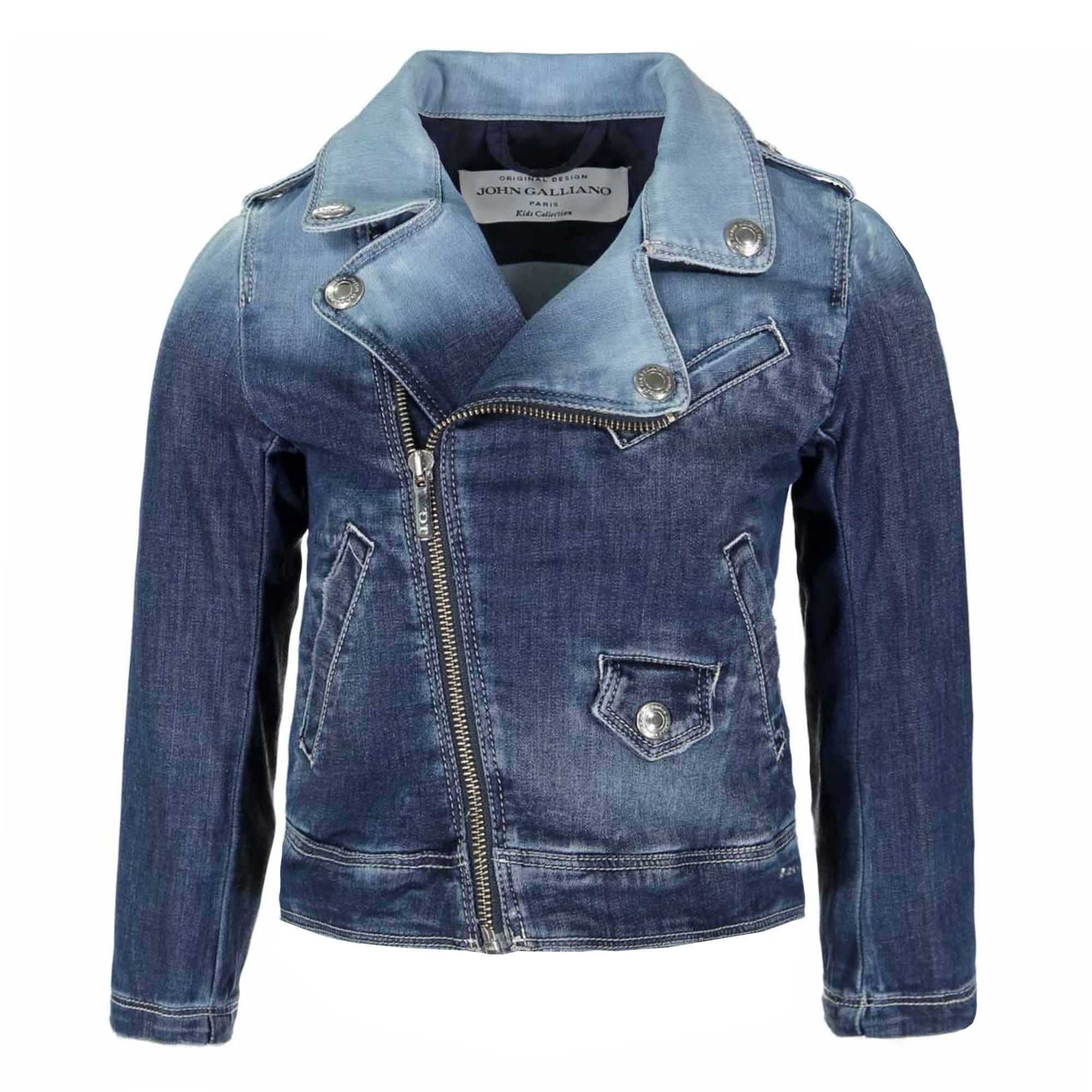 John Galliano Faded denim biker jacket for Girls