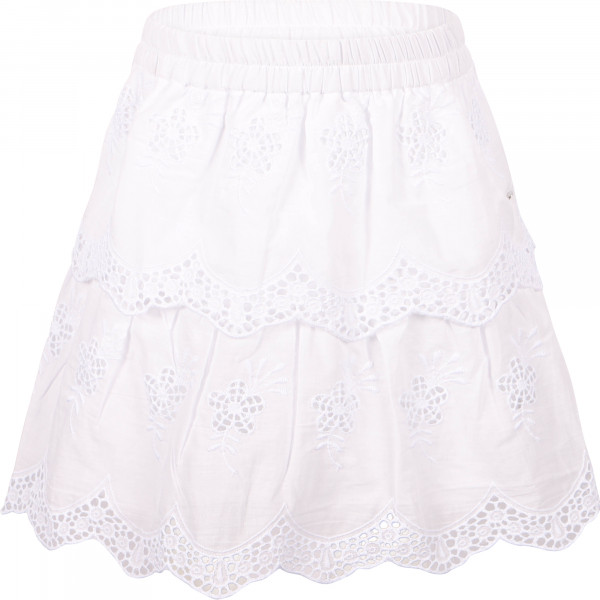 Eyelet Lace Elegant Skirt in White