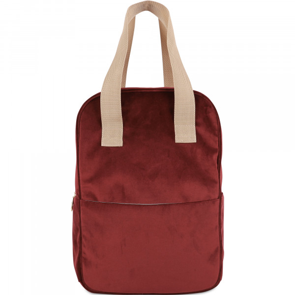 Velvet Backpack in Ruby Red