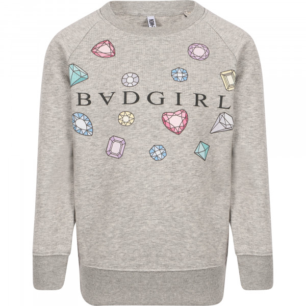 Badgirl Precious Stones Print Sweatshirt in Grey