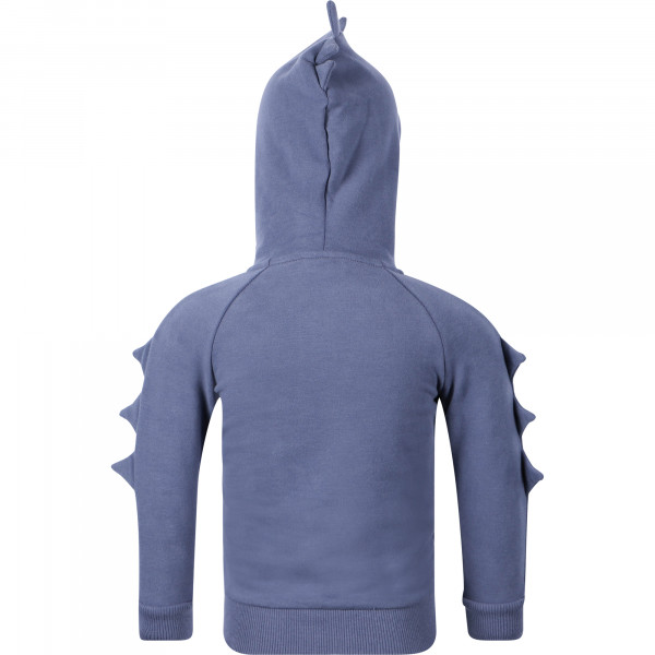 Dino Spikes Zipped Hoodie in Blue