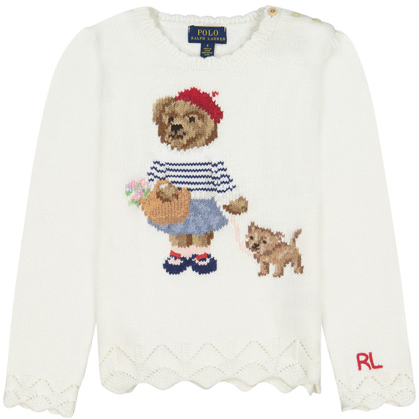 Ralph Lauren Girls Chic Teddy Bear Sweater —