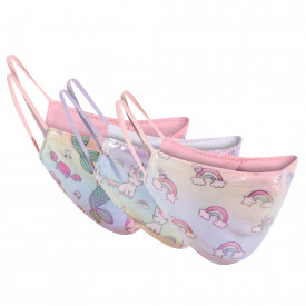 Unicorns, Mermaids and Rainbows Print Set of Glossy Face Masks