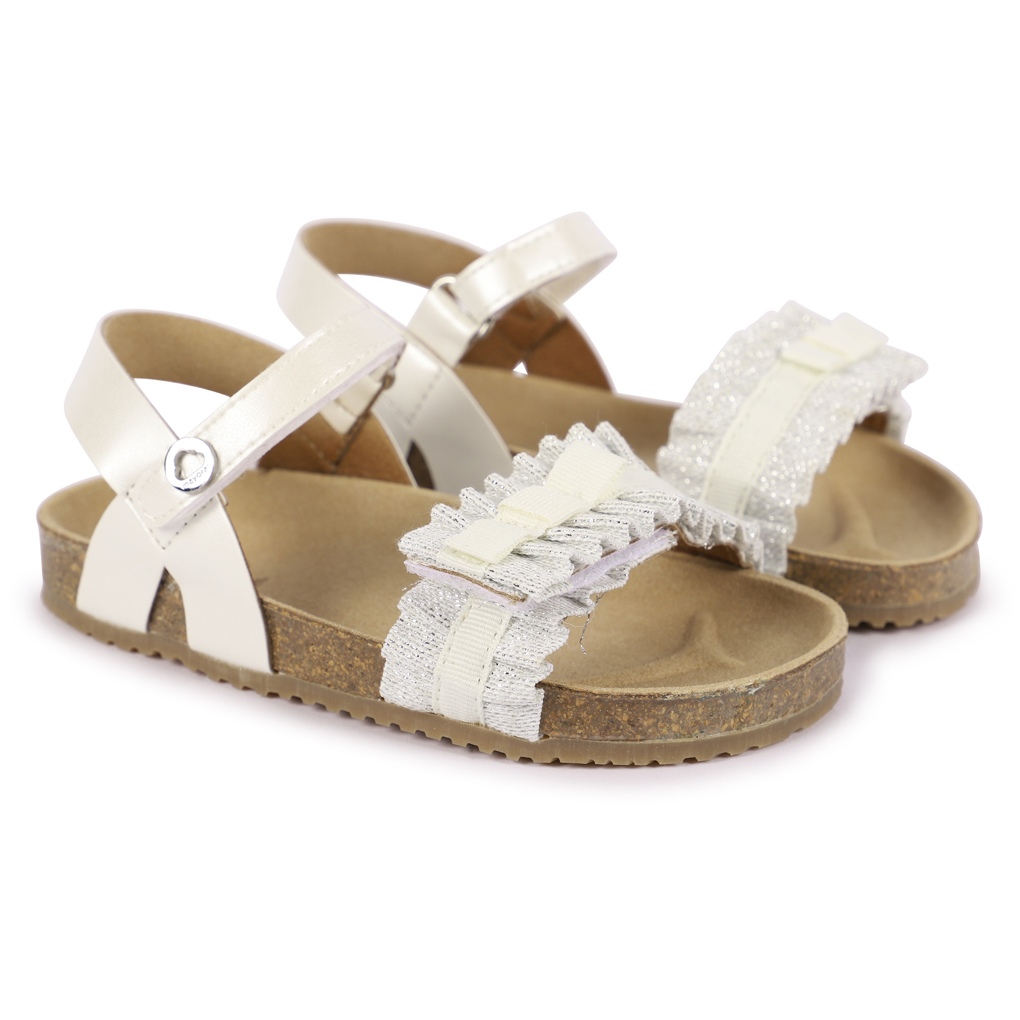 white velcro strap sandals