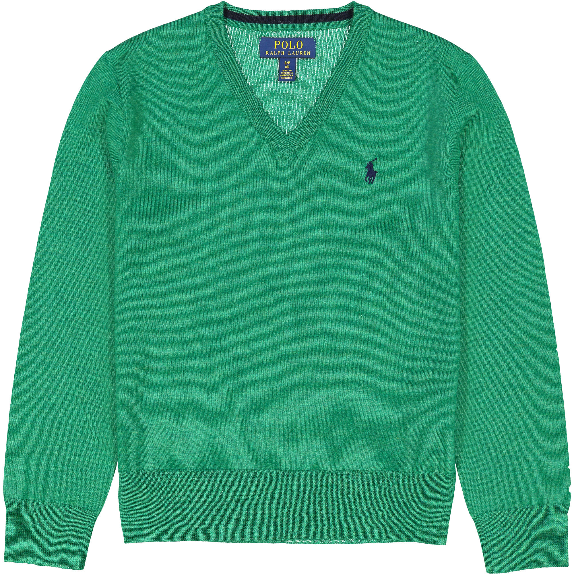 Ralph Lauren Boys Wool Vneck Sweater in Green
