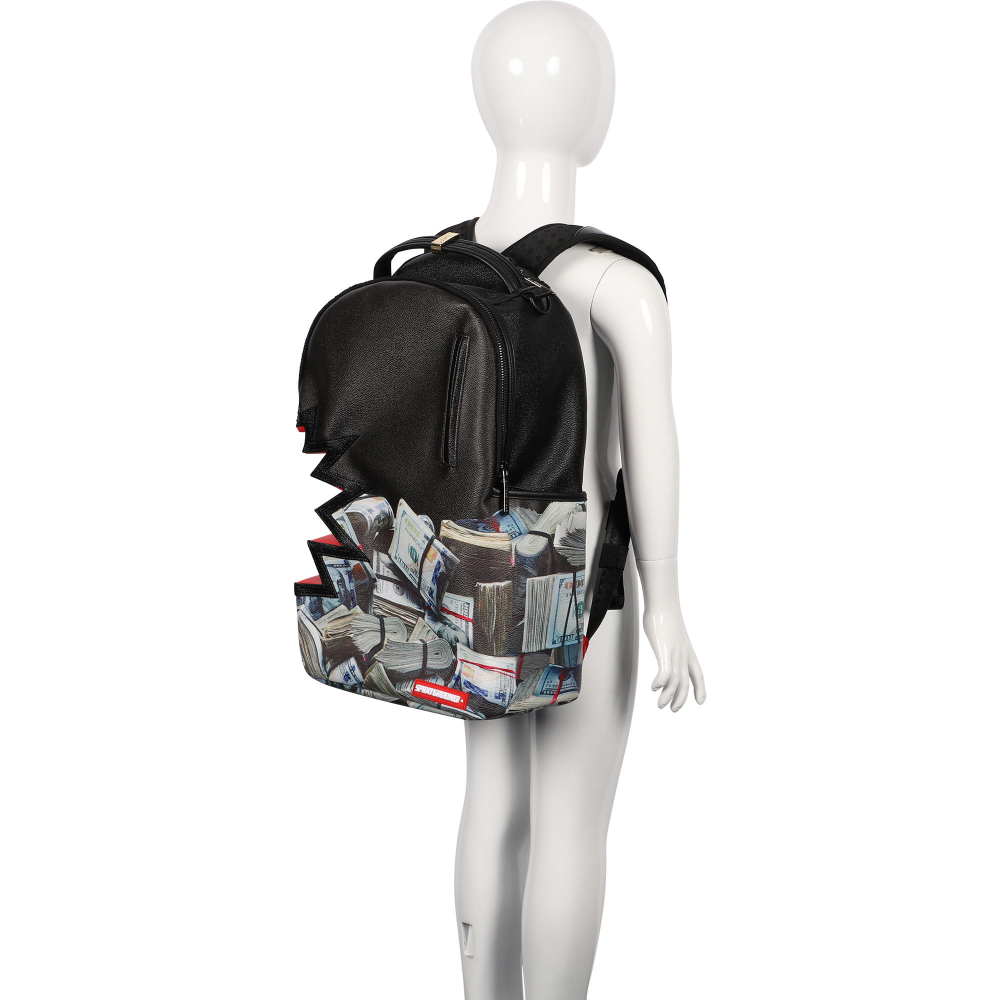 sprayground money rolled backpack