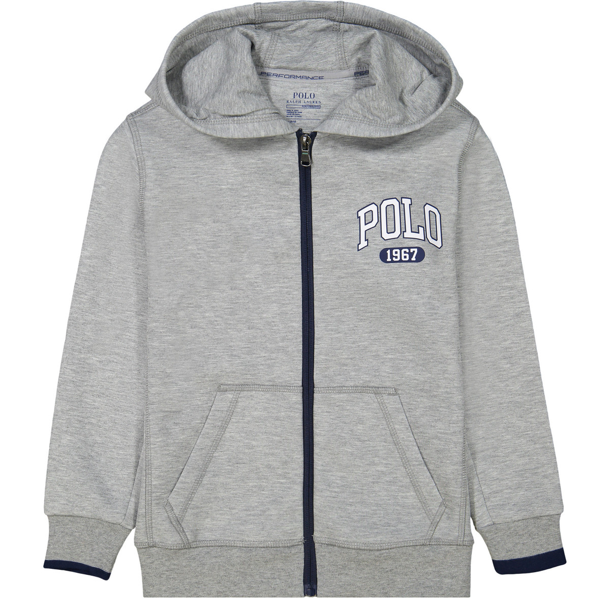Polo Ralph Lauren Boys Zip-Up Hoodie in Grey - BAMBINIFASHION.COM