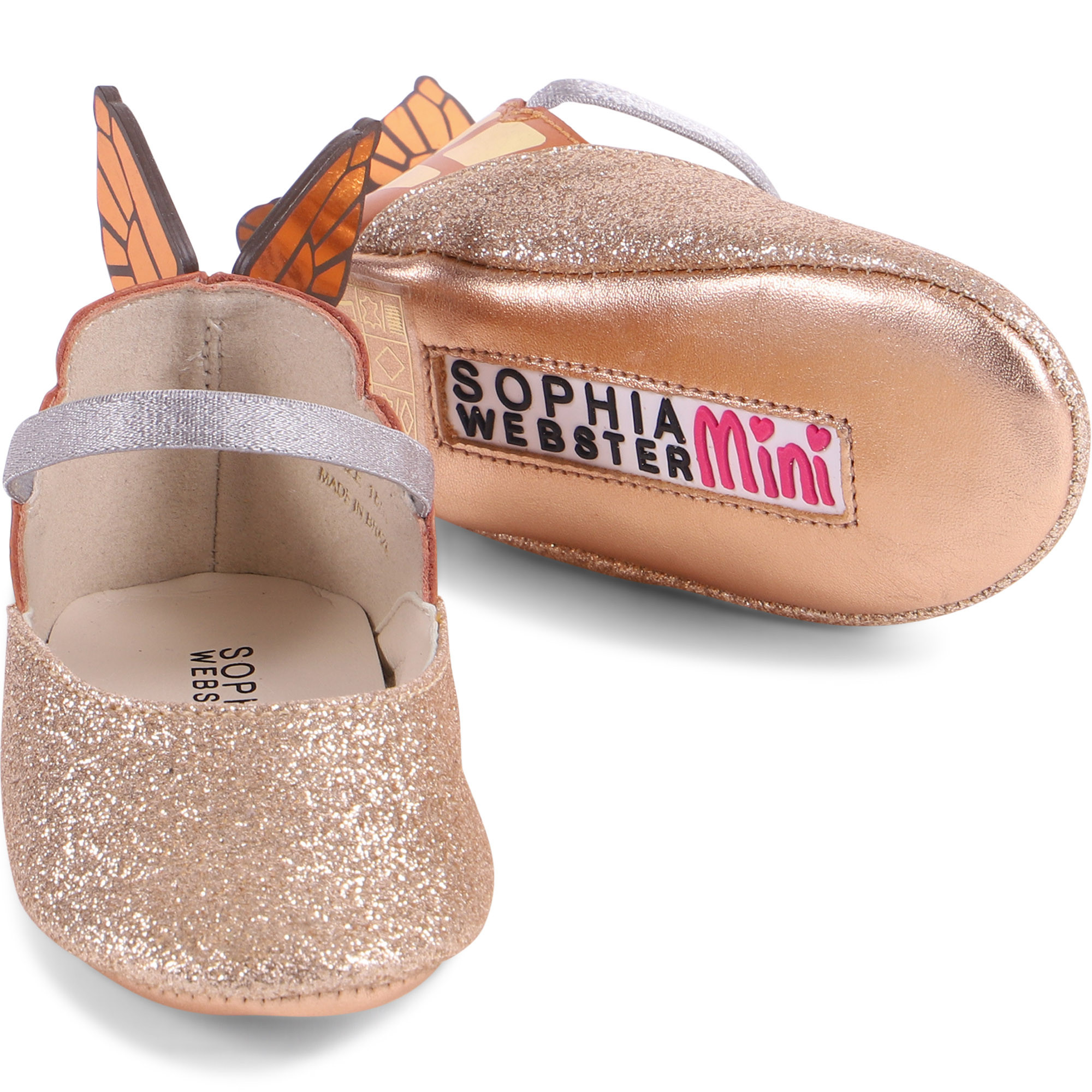 Sophia ster Baby Gold Ballerinas with Butterfly Wings