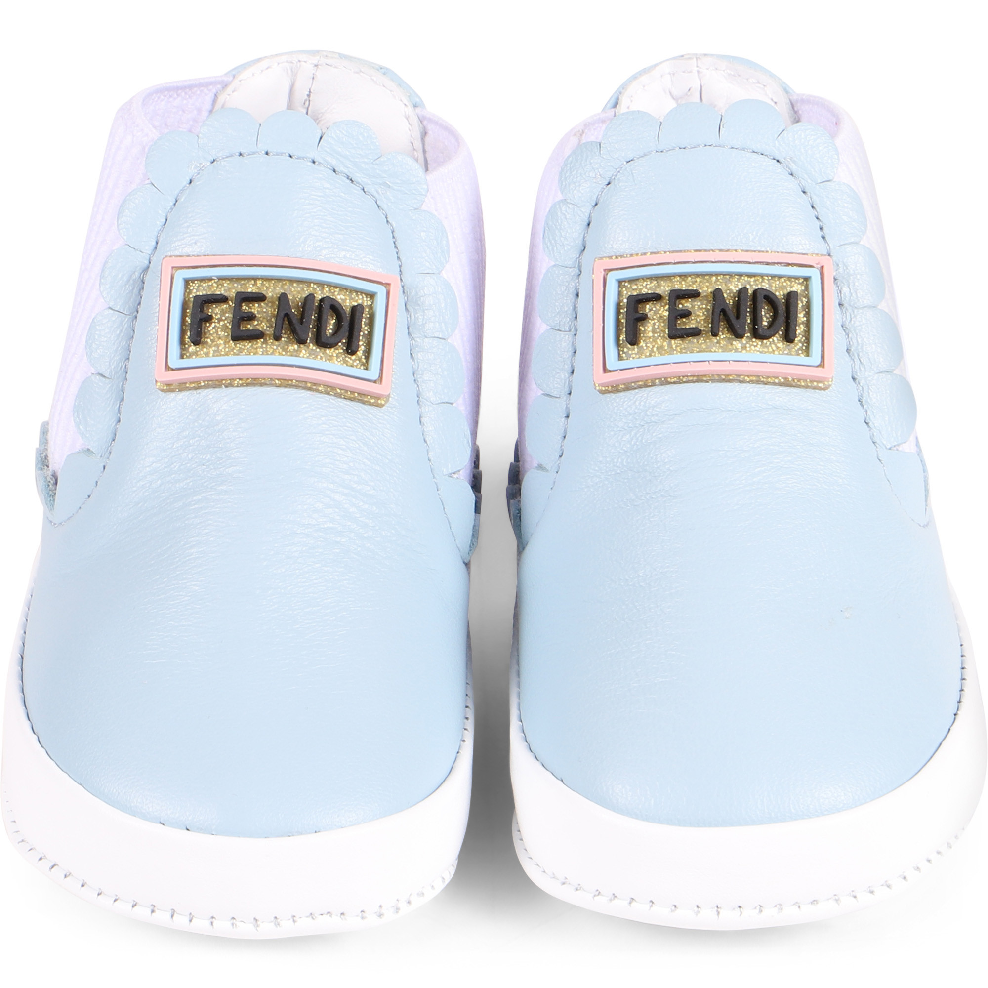 Fendi Baby SlipOn Booties in Light Blue