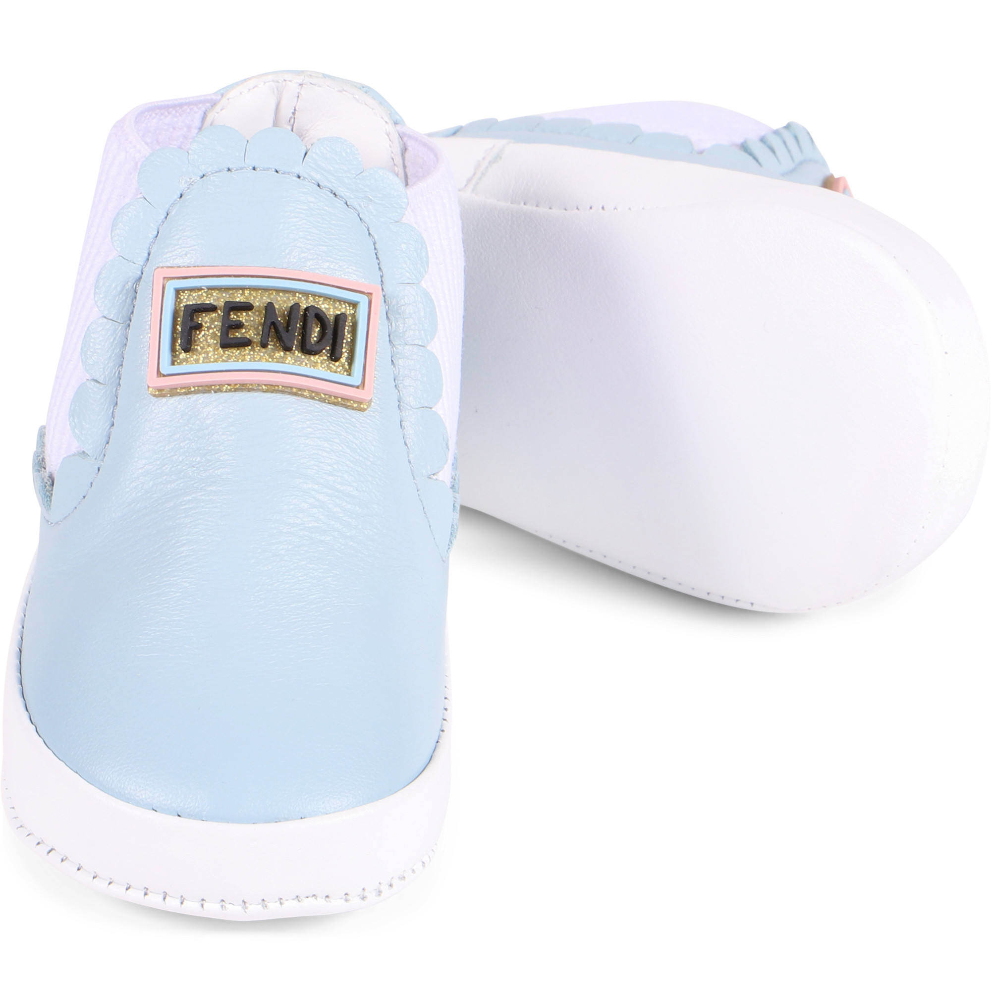 Fendi Baby SlipOn Booties in Light Blue —