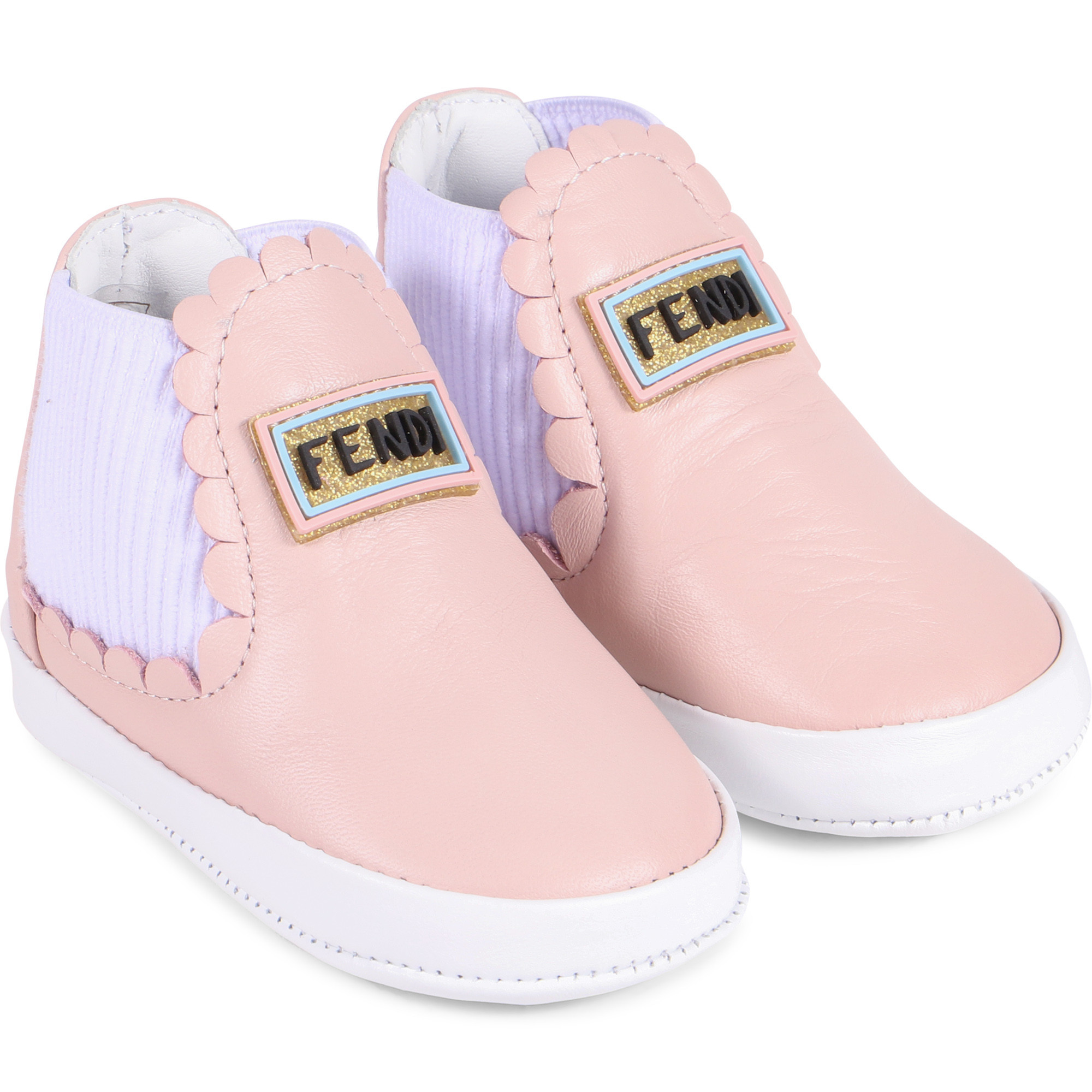 Fendi Baby SlipOn Booties in Light Pink