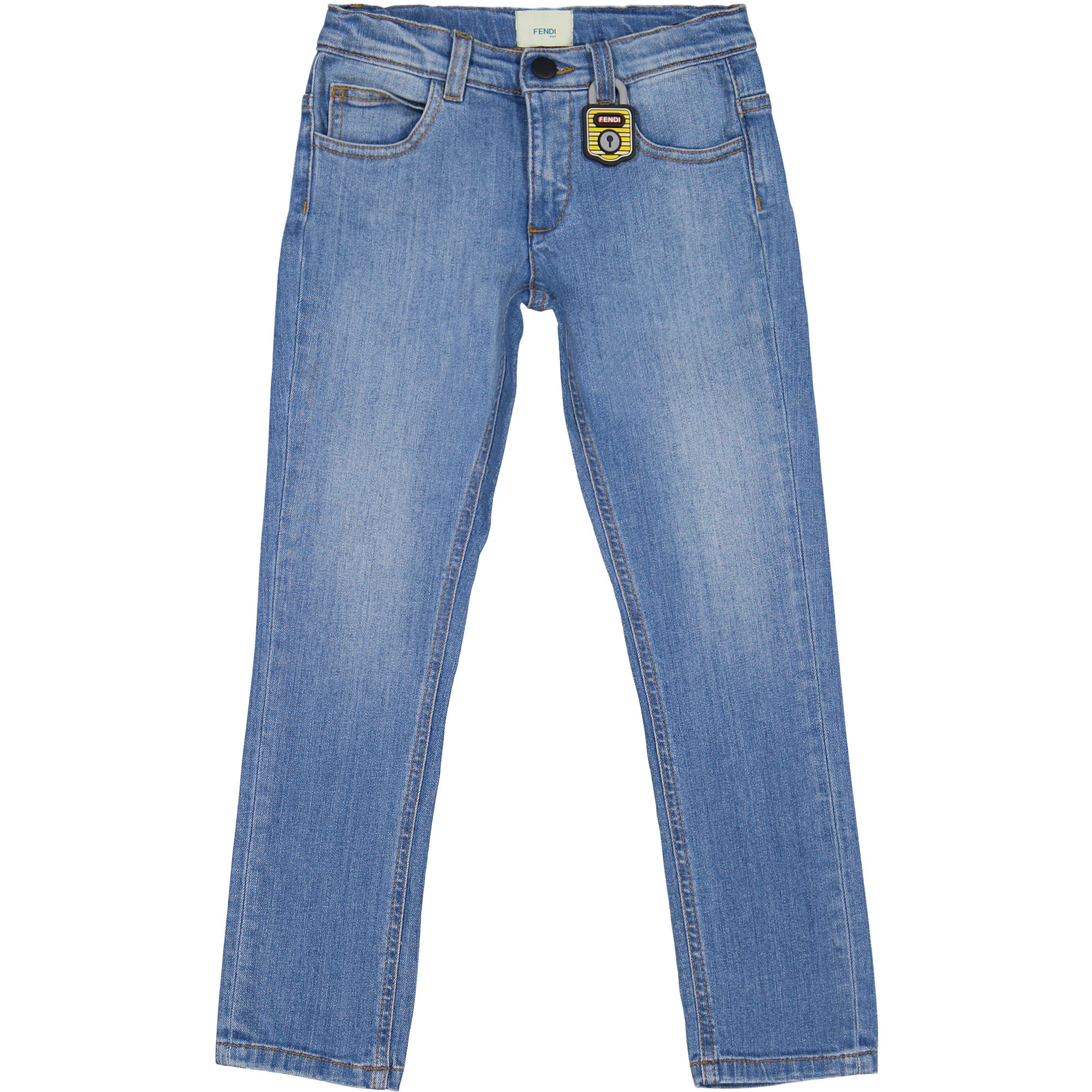 Fendi Boys Stretch Jeans with Padlock Logo