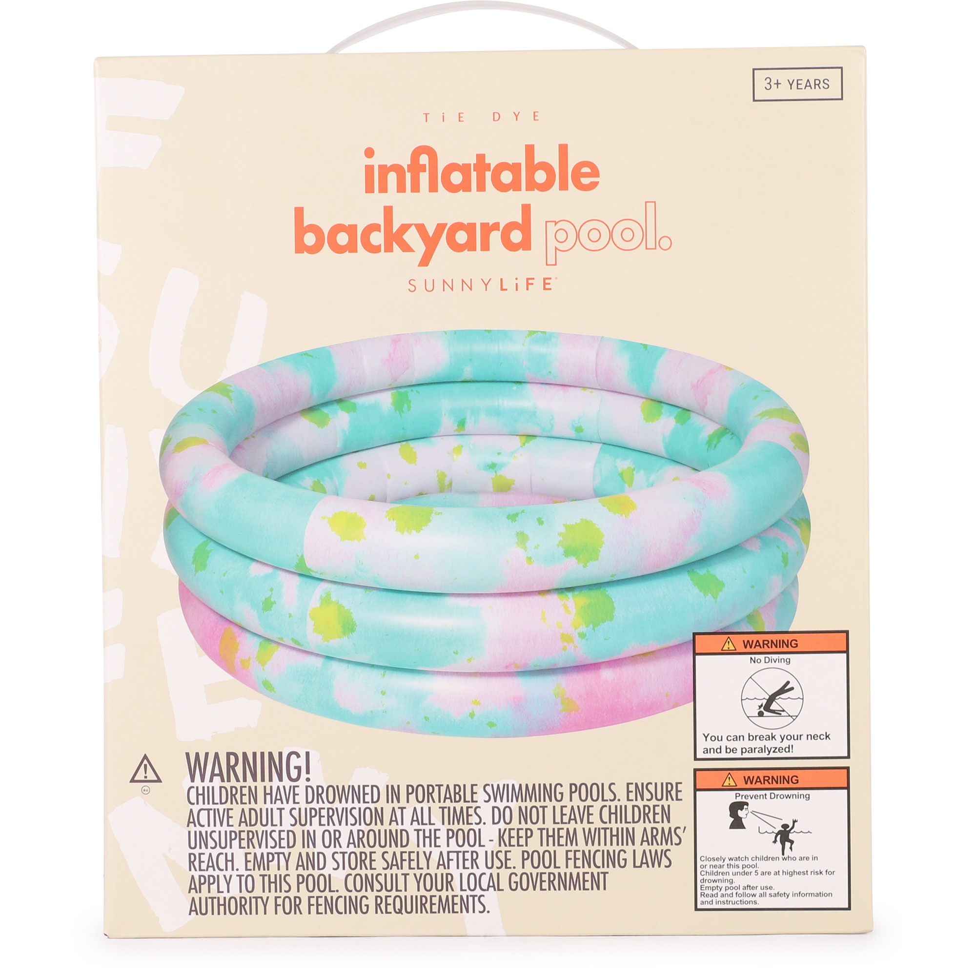 Sunnylife Tie Dye Inflatable Backyard Paddling Pool