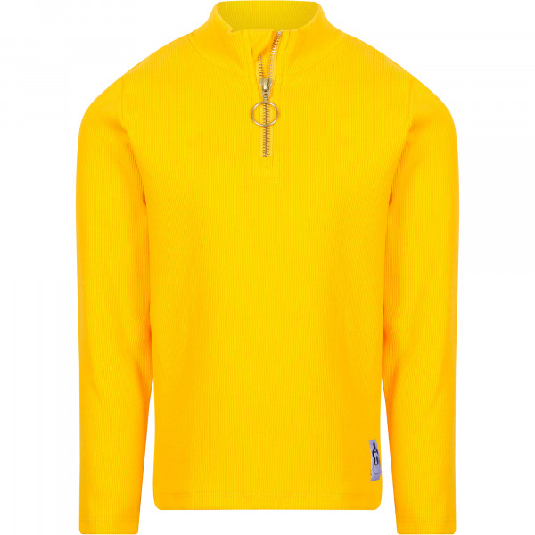 Ribbed Long-Sleeved Logo T-Shirt in Yellow