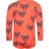 Bows Print Long-Sleeved Bodysuit in Orange