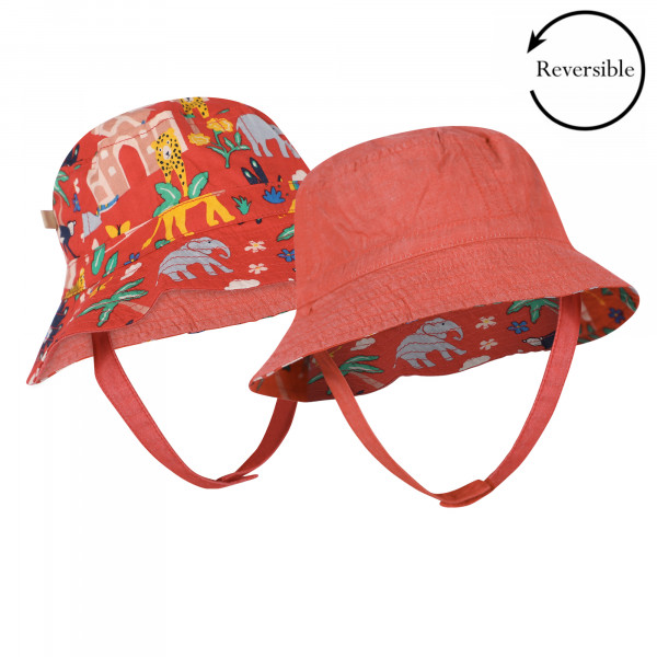 Wild Animals Reversible Bucket Hat with Chin Strap