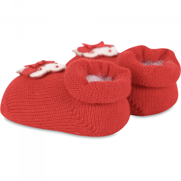 Cupcake Applique Baby Shoes in Red