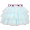 Logo Belt Tutu Skirt in Light Blue