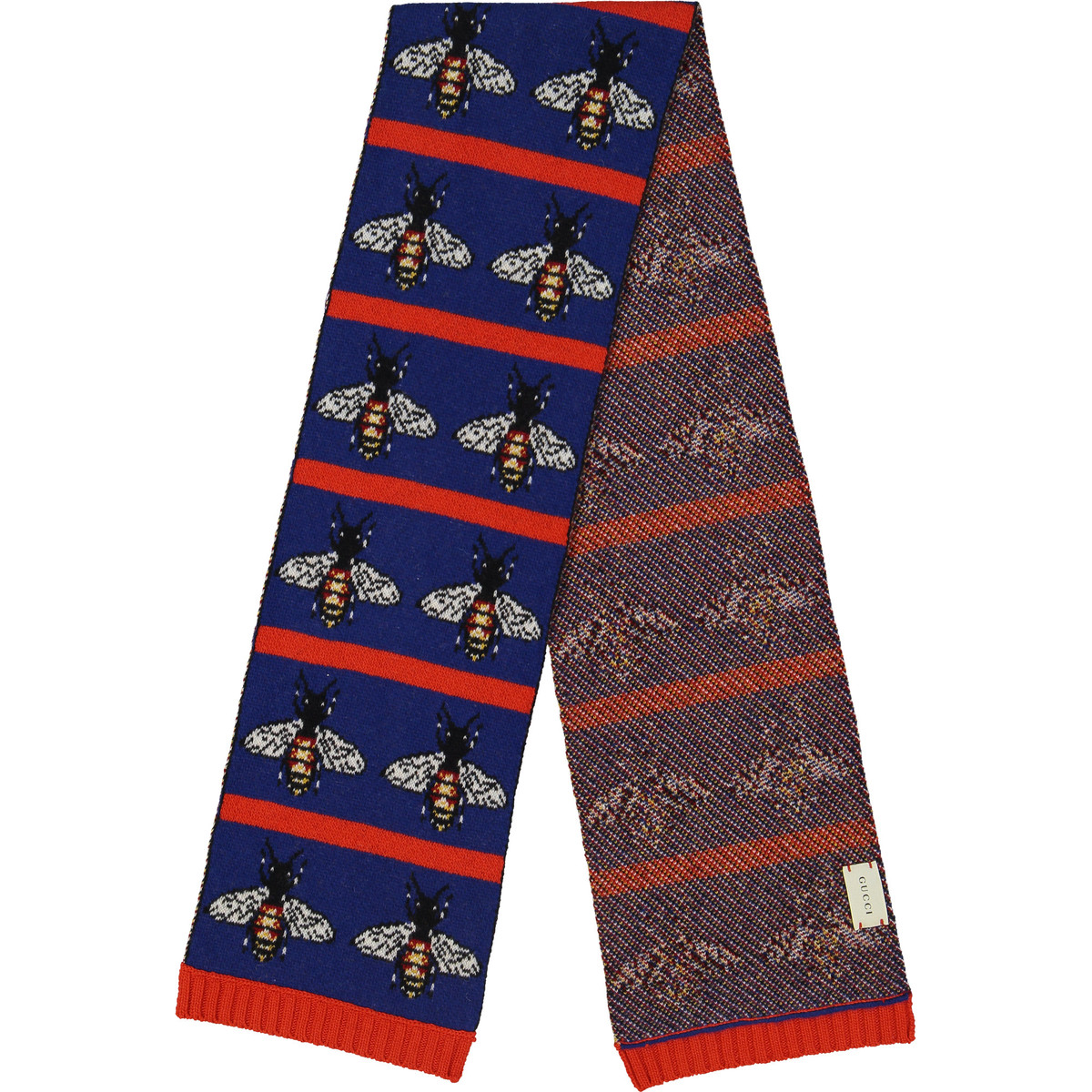 Gucci Wool Scarf with Bee Knit