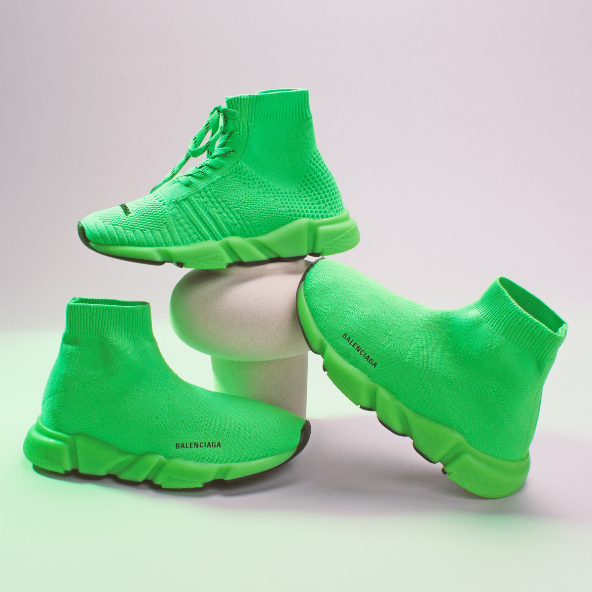 balenciaga sock shoes green