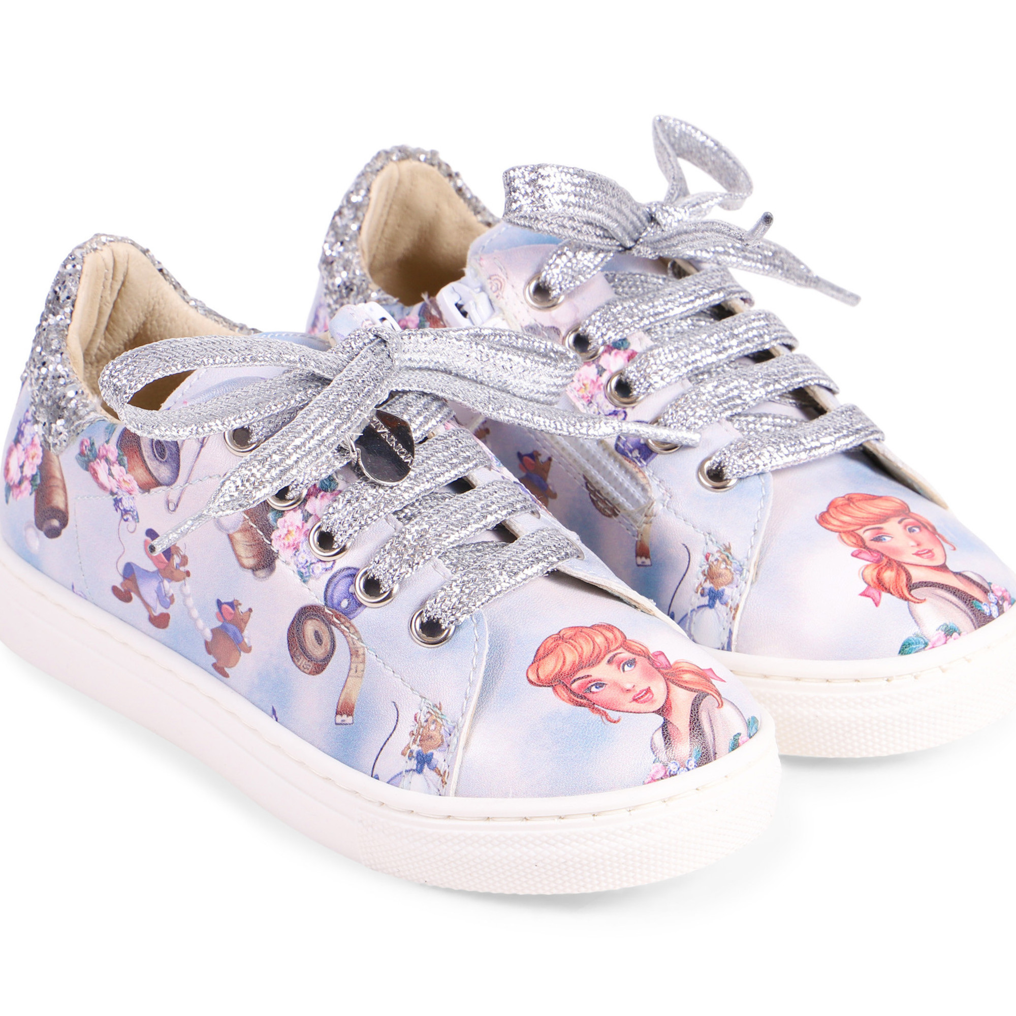 Monnalisa Girls LaceUp Cinderella Shoes with Glitter Monnalisa Girls LaceUp Cinderella Shoes with Glitter