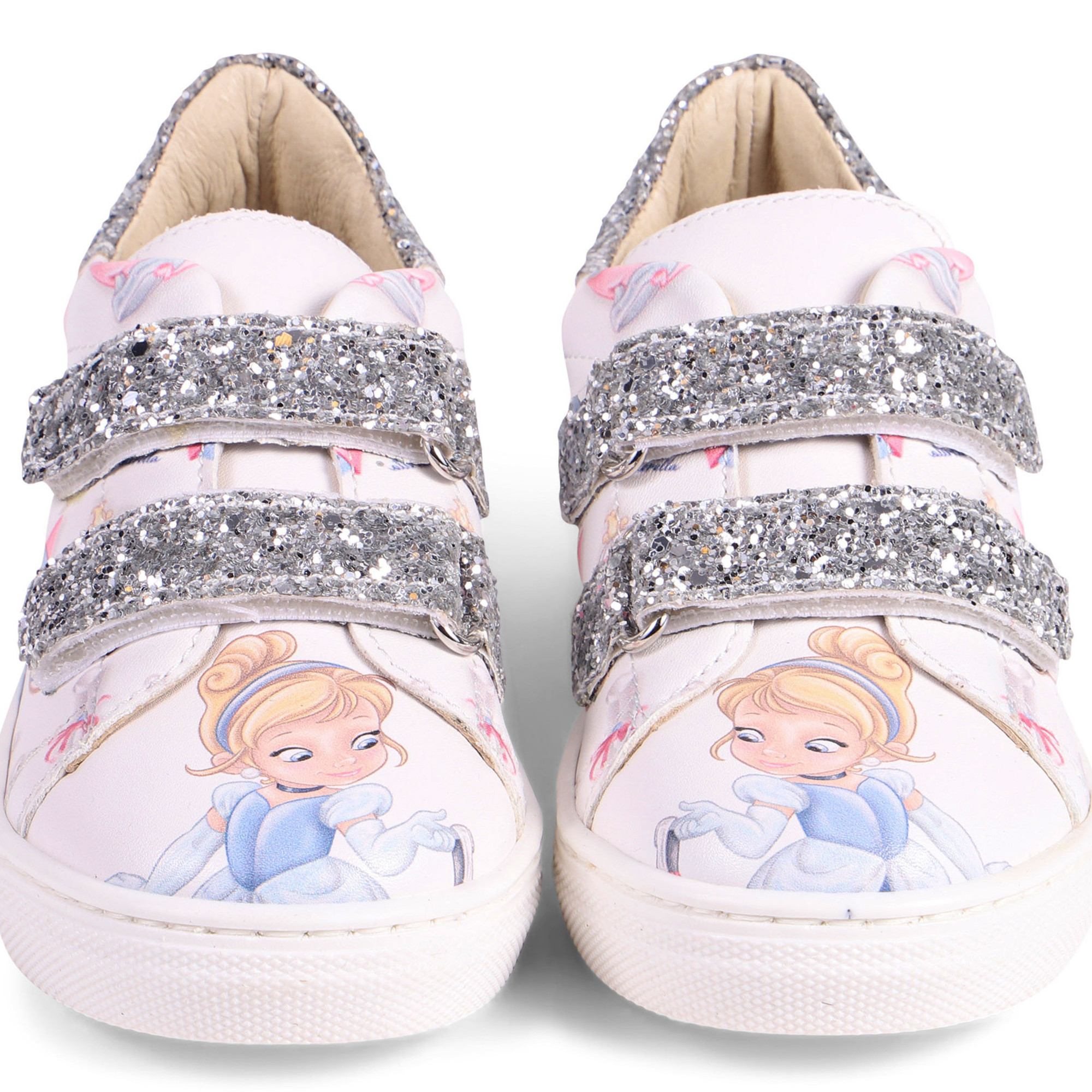 Monnalisa Junior Velcro Cinderella Shoes with Glitter Monnalisa Junior Velcro Cinderella Shoes with Glitter