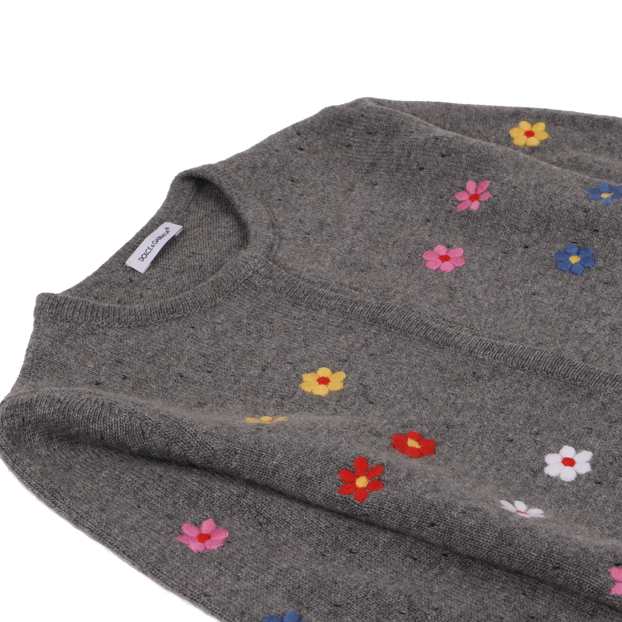 Dolce & Gabbana Girls Cardigan with Embroidered Daisies