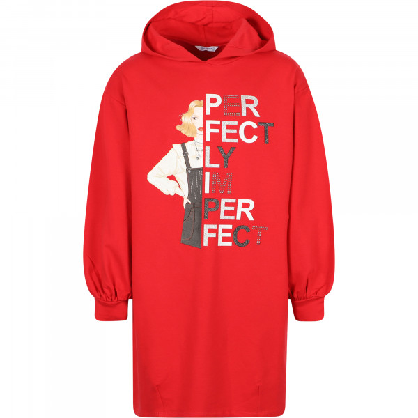 Perfectly Imperfect Hoodie-Dress in Red