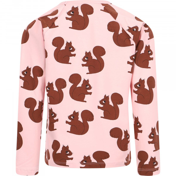 Squirrel Long-Sleeved T-Shirt in Pink