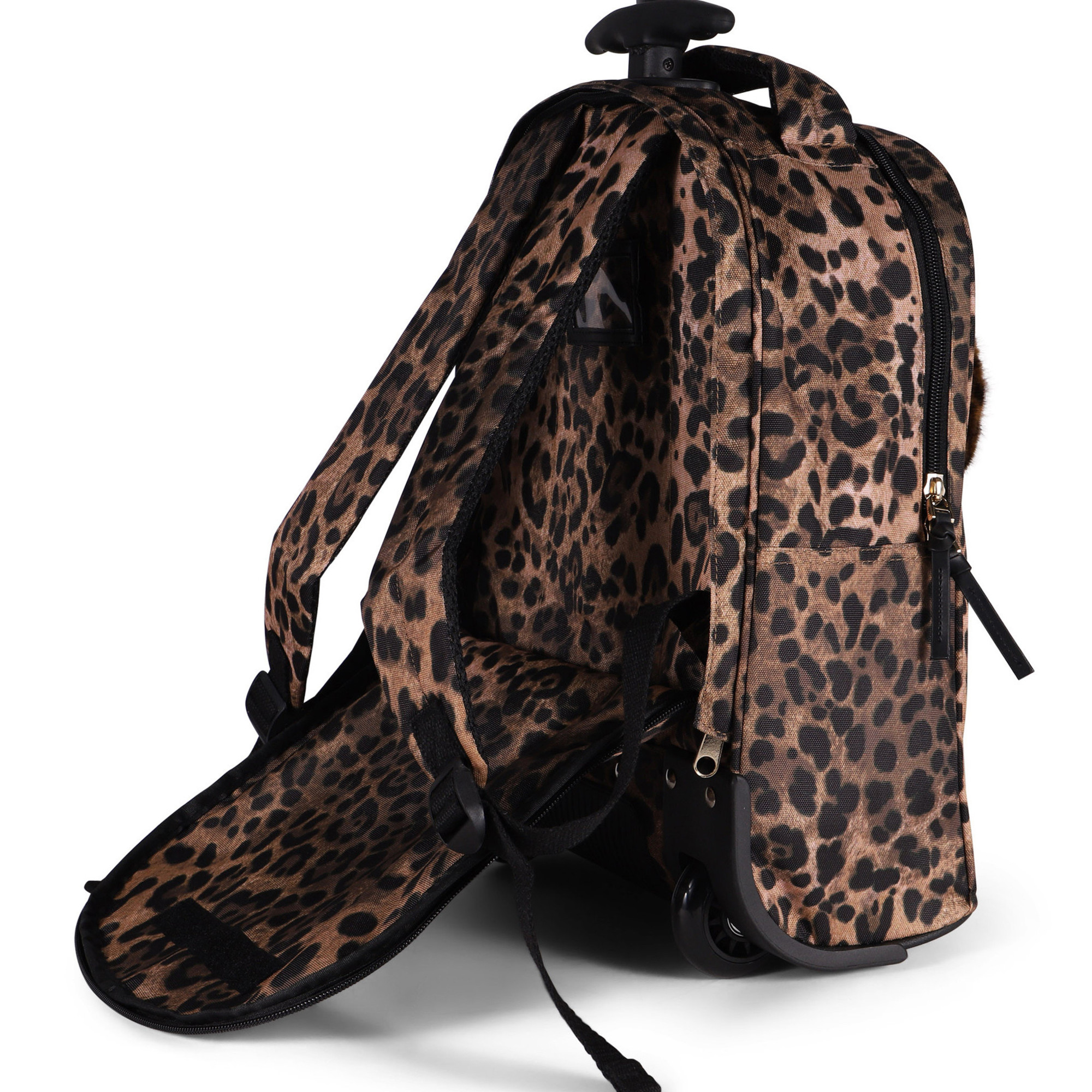Dolce & Gabbana Girls Leopard Print Rolling Backpack