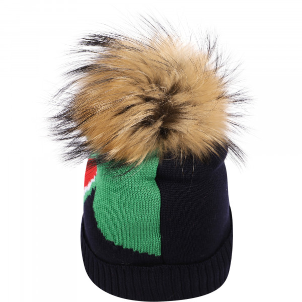 Il Trenino Dino Print Woolen Beanie 