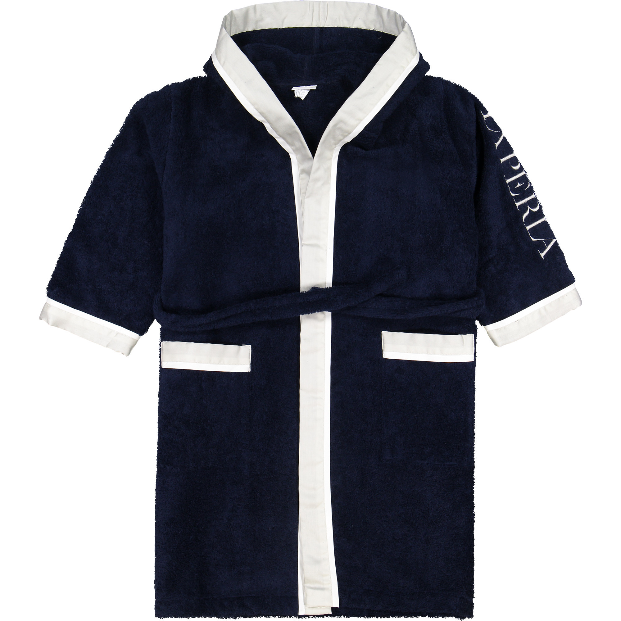 La Perla Boys Terry Cloth Bathrobe in Dark Blue —