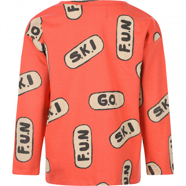 Go Ski Fun Long-Sleeved T-Shirt in Orange