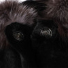 Special Occasion Girls Fur Black Cape with Fox Fur Trim