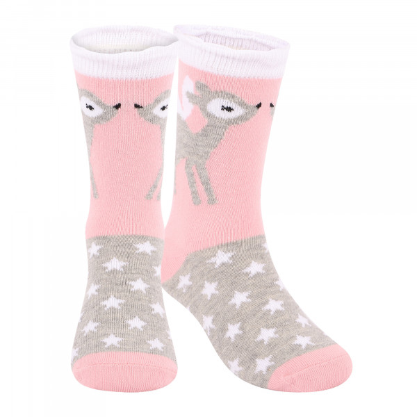 Ballet Fairy Doe Midi Socks in Grey and Pink