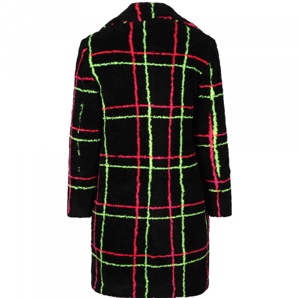 Colorful Checkers Classic Coat in Black