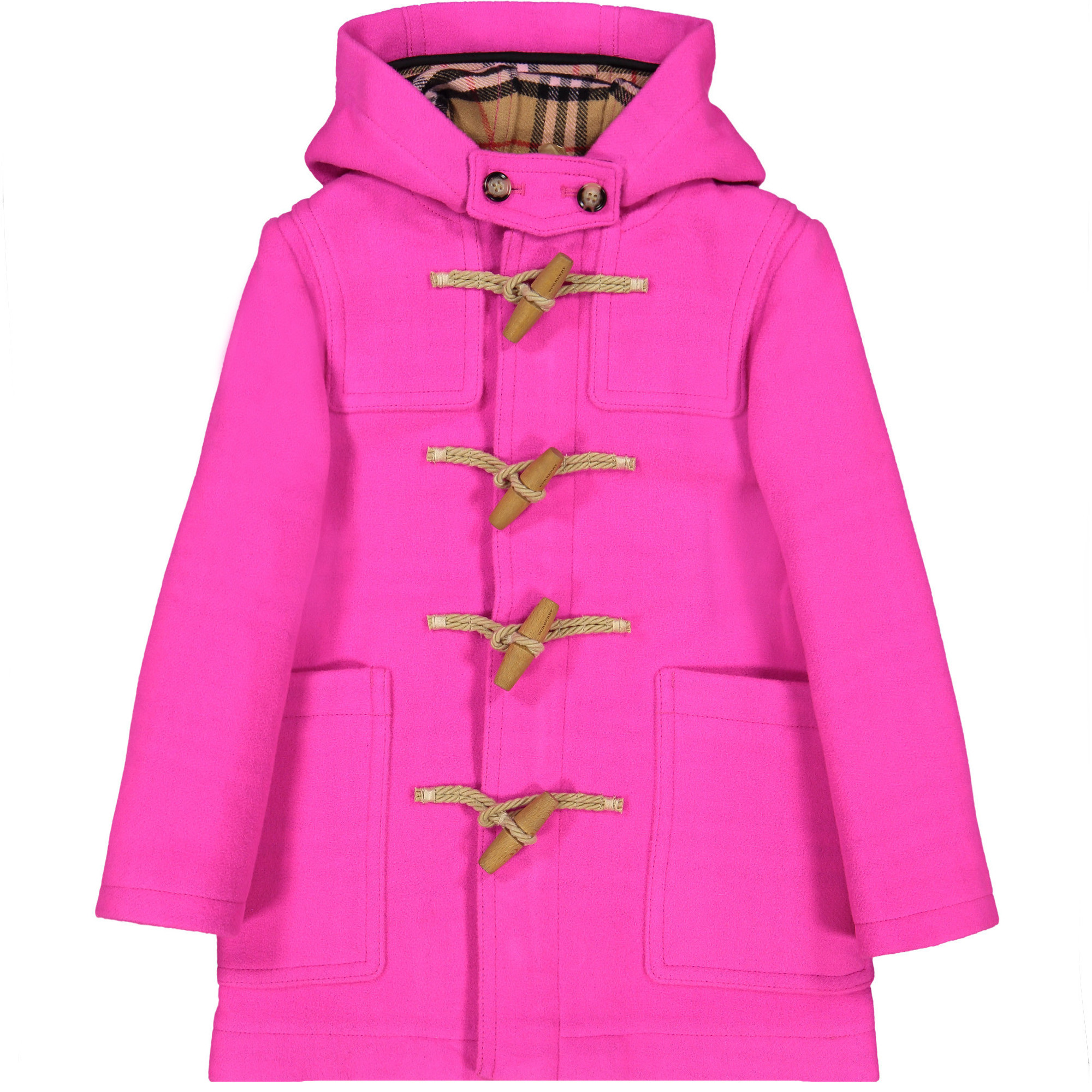 Burberry Girls Double Faced Duffel Coat in Hot Pink —